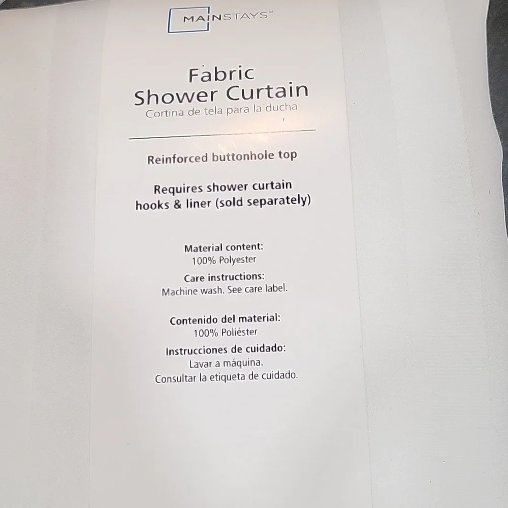 NWT Fabric White Striped Shower Curtain 72"in x 72" - Picture 4 of 8